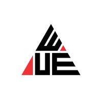 wue diseño de logotipo de letra triangular con forma de triángulo. monograma de diseño del logotipo del triángulo wue. wue plantilla de logotipo de vector de triángulo con color rojo. logo triangular wue logo simple, elegante y lujoso.