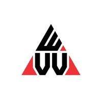 WVV triangle letter logo design with triangle shape. WVV triangle logo design monogram. WVV triangle vector logo template with red color. WVV triangular logo Simple, Elegant, and Luxurious Logo.