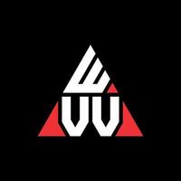 diseño de logotipo de letra triangular wvv con forma de triángulo. monograma de diseño del logotipo del triángulo wvv. plantilla de logotipo de vector de triángulo wvv con color rojo. logotipo triangular wvv logotipo simple, elegante y lujoso.