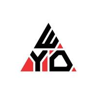diseño de logotipo de letra de triángulo wyo con forma de triángulo. monograma de diseño de logotipo de triángulo wyo. plantilla de logotipo de vector de triángulo wyo con color rojo. logo triangular wyo logo simple, elegante y lujoso.