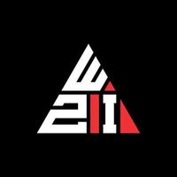 diseño de logotipo de letra triangular wzi con forma de triángulo. monograma de diseño del logotipo del triángulo wzi. plantilla de logotipo de vector de triángulo wzi con color rojo. logo triangular wzi logo simple, elegante y lujoso.