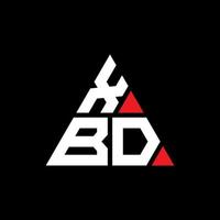 diseño de logotipo de letra triangular xbd con forma de triángulo. monograma de diseño del logotipo del triángulo xbd. plantilla de logotipo de vector de triángulo xbd con color rojo. logotipo triangular xbd logotipo simple, elegante y lujoso.