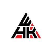 diseño de logotipo de letra de triángulo whk con forma de triángulo. monograma de diseño de logotipo de triángulo whk. plantilla de logotipo de vector de triángulo whk con color rojo. logo triangular whk logo simple, elegante y lujoso. por qué