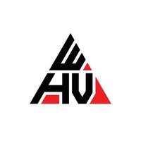 diseño de logotipo de letra triangular whv con forma de triángulo. monograma de diseño de logotipo de triángulo whv. plantilla de logotipo de vector de triángulo whv con color rojo. logotipo triangular whv logotipo simple, elegante y lujoso. por qué