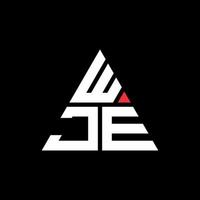 diseño de logotipo de letra triangular wje con forma de triángulo. monograma de diseño del logotipo del triángulo wje. plantilla de logotipo de vector de triángulo wje con color rojo. logo triangular wje logo simple, elegante y lujoso.