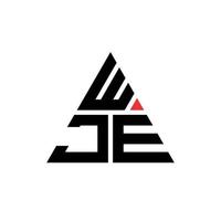 diseño de logotipo de letra triangular wje con forma de triángulo. monograma de diseño del logotipo del triángulo wje. plantilla de logotipo de vector de triángulo wje con color rojo. logo triangular wje logo simple, elegante y lujoso.