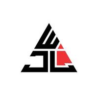 diseño de logotipo de letra triangular wjl con forma de triángulo. monograma de diseño del logotipo del triángulo wjl. plantilla de logotipo de vector de triángulo wjl con color rojo. logotipo triangular wjl logotipo simple, elegante y lujoso.