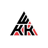 diseño de logotipo de letra triangular wkk con forma de triángulo. monograma de diseño de logotipo de triángulo wkk. plantilla de logotipo de vector de triángulo wkk con color rojo. logotipo triangular wkk logotipo simple, elegante y lujoso.