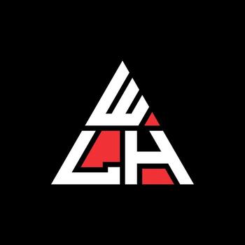WLH triangle letter logo design with triangle shape. WLH triangle logo design monogram. WLH triangle vector logo template with red color. WLH triangular logo Simple, Elegant, and Luxurious Logo.
