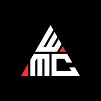 diseño de logotipo de letra triangular wmc con forma de triángulo. monograma de diseño del logotipo del triángulo wmc. plantilla de logotipo de vector de triángulo wmc con color rojo. logotipo triangular wmc logotipo simple, elegante y lujoso.