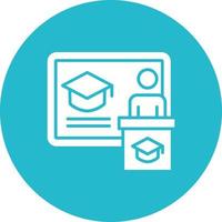 Lecture Glyph Circle Background Icon vector