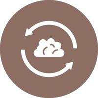 Cloud Sync Glyph Circle Background Icon vector