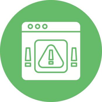 Web Alert Glyph Circle Background Icon vector