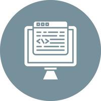 Programmer Glyph Circle Background Icon vector