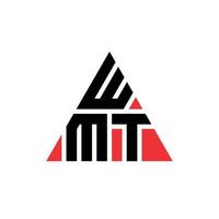 diseño de logotipo de letra triangular wmt con forma de triángulo. monograma de diseño del logotipo del triángulo wmt. plantilla de logotipo de vector de triángulo wmt con color rojo. logo triangular wmt logo simple, elegante y lujoso.