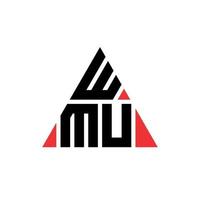 WMU triangle letter logo design with triangle shape. WMU triangle logo design monogram. WMU triangle vector logo template with red color. WMU triangular logo Simple, Elegant, and Luxurious Logo.