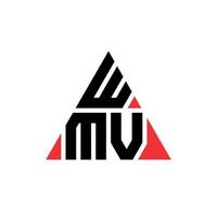 diseño de logotipo de letra triangular wmv con forma de triángulo. monograma de diseño de logotipo de triángulo wmv. plantilla de logotipo de vector de triángulo wmv con color rojo. logo triangular wmv logo simple, elegante y lujoso.