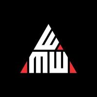 diseño de logotipo de letra triangular wmw con forma de triángulo. monograma de diseño de logotipo de triángulo wmw. plantilla de logotipo de vector de triángulo wmw con color rojo. logotipo triangular wmw logotipo simple, elegante y lujoso.