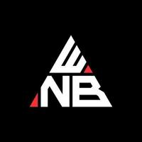 WNB triangle letter logo design with triangle shape. WNB triangle logo design monogram. WNB triangle vector logo template with red color. WNB triangular logo Simple, Elegant, and Luxurious Logo.