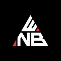 diseño de logotipo de letra triangular wnb con forma de triángulo. monograma de diseño del logotipo del triángulo wnb. plantilla de logotipo de vector de triángulo wnb con color rojo. logo triangular wnb logo simple, elegante y lujoso.