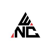 diseño de logotipo de letra de triángulo wnc con forma de triángulo. monograma de diseño de logotipo de triángulo wnc. plantilla de logotipo de vector de triángulo wnc con color rojo. logo triangular wnc logo simple, elegante y lujoso.