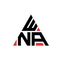 diseño de logotipo de letra triangular wna con forma de triángulo. monograma de diseño del logotipo del triángulo wna. plantilla de logotipo de vector de triángulo wna con color rojo. wna logo triangular logo simple, elegante y lujoso.