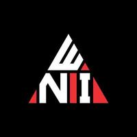 diseño de logotipo de letra triangular wni con forma de triángulo. monograma de diseño del logotipo del triángulo wni. plantilla de logotipo de vector de triángulo wni con color rojo. logotipo triangular wni logotipo simple, elegante y lujoso.