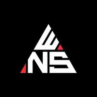 diseño de logotipo de letra triangular wns con forma de triángulo. monograma de diseño del logotipo del triángulo wns. plantilla de logotipo de vector de triángulo wns con color rojo. logotipo triangular de wns logotipo simple, elegante y lujoso.