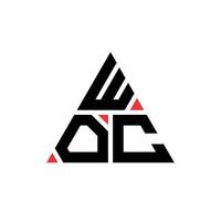 diseño de logotipo de letra triangular woc con forma de triángulo. monograma de diseño del logotipo del triángulo woc. plantilla de logotipo de vector de triángulo woc con color rojo. logo triangular woc logo simple, elegante y lujoso.