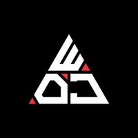 diseño de logotipo de letra triangular woj con forma de triángulo. monograma de diseño del logotipo del triángulo woj. plantilla de logotipo de vector de triángulo woj con color rojo. logo triangular woj logo simple, elegante y lujoso.