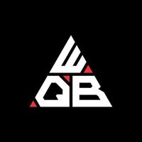 WQB triangle letter logo design with triangle shape. WQB triangle logo design monogram. WQB triangle vector logo template with red color. WQB triangular logo Simple, Elegant, and Luxurious Logo.