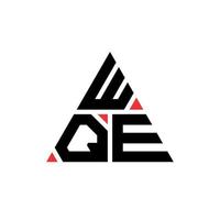 WQE triangle letter logo design with triangle shape. WQE triangle logo design monogram. WQE triangle vector logo template with red color. WQE triangular logo Simple, Elegant, and Luxurious Logo.