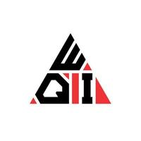 WQI triangle letter logo design with triangle shape. WQI triangle logo design monogram. WQI triangle vector logo template with red color. WQI triangular logo Simple, Elegant, and Luxurious Logo.