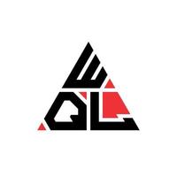 WQL triangle letter logo design with triangle shape. WQL triangle logo design monogram. WQL triangle vector logo template with red color. WQL triangular logo Simple, Elegant, and Luxurious Logo.