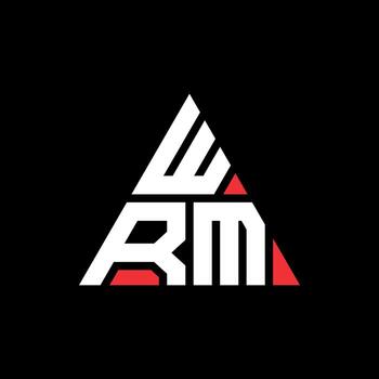 WRM triangle letter logo design with triangle shape. WRM triangle logo design monogram. WRM triangle vector logo template with red color. WRM triangular logo Simple, Elegant, and Luxurious Logo.