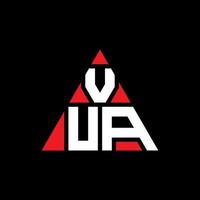 VUA triangle letter logo design with triangle shape. VUA triangle logo design monogram. VUA triangle vector logo template with red color. VUA triangular logo Simple, Elegant, and Luxurious Logo.