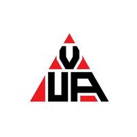 VUA triangle letter logo design with triangle shape. VUA triangle logo design monogram. VUA triangle vector logo template with red color. VUA triangular logo Simple, Elegant, and Luxurious Logo.