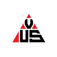 diseño de logotipo de letra de triángulo vus con forma de triángulo. monograma de diseño del logotipo del triángulo vus. plantilla de logotipo de vector de triángulo vus con color rojo. logo triangular vus logo simple, elegante y lujoso.