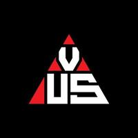 diseño de logotipo de letra de triángulo vus con forma de triángulo. monograma de diseño del logotipo del triángulo vus. plantilla de logotipo de vector de triángulo vus con color rojo. logo triangular vus logo simple, elegante y lujoso.
