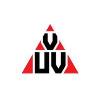 diseño de logotipo de letra triangular vuu con forma de triángulo. monograma de diseño del logotipo del triángulo vuu. plantilla de logotipo de vector de triángulo vuu con color rojo. logotipo triangular vuu logotipo simple, elegante y lujoso.