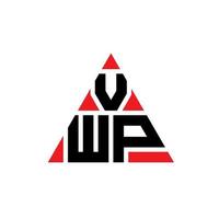 diseño de logotipo de letra triangular vwp con forma de triángulo. monograma de diseño del logotipo del triángulo vwp. plantilla de logotipo de vector de triángulo vwp con color rojo. logo triangular vwp logo simple, elegante y lujoso.