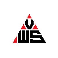 diseño de logotipo de letra triangular vws con forma de triángulo. monograma de diseño del logotipo del triángulo vws. plantilla de logotipo de vector de triángulo vws con color rojo. logotipo triangular vws logotipo simple, elegante y lujoso.