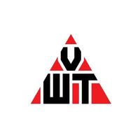 diseño de logotipo de letra triangular vwt con forma de triángulo. monograma de diseño del logotipo del triángulo vwt. plantilla de logotipo de vector de triángulo vwt con color rojo. logo triangular vwt logo simple, elegante y lujoso.