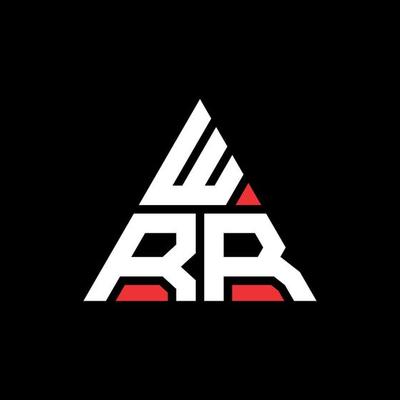 WRR triangle letter logo design with triangle shape. WRR triangle logo design monogram. WRR triangle vector logo template with red color. WRR triangular logo Simple, Elegant, and Luxurious Logo.