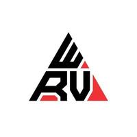 diseño de logotipo de letra de triángulo wrv con forma de triángulo. monograma de diseño de logotipo de triángulo wrv. plantilla de logotipo de vector de triángulo wrv con color rojo. logo triangular wrv logo simple, elegante y lujoso.