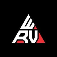 diseño de logotipo de letra de triángulo wrv con forma de triángulo. monograma de diseño de logotipo de triángulo wrv. plantilla de logotipo de vector de triángulo wrv con color rojo. logo triangular wrv logo simple, elegante y lujoso.