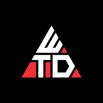 WTD triangle letter logo design with triangle shape. WTD triangle logo design monogram. WTD triangle vector logo template with red color. WTD triangular logo Simple, Elegant, and Luxurious Logo.