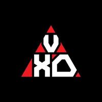 Diseño de logotipo de letra triangular vxo con forma de triángulo. monograma de diseño de logotipo de triángulo vxo. plantilla de logotipo de vector de triángulo vxo con color rojo. logotipo triangular vxo logotipo simple, elegante y lujoso.