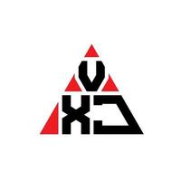 Diseño de logotipo de letra triangular vxj con forma de triángulo. monograma de diseño de logotipo de triángulo vxj. plantilla de logotipo de vector de triángulo vxj con color rojo. logotipo triangular vxj logotipo simple, elegante y lujoso.