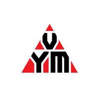 diseño de logotipo de letra de triángulo vym con forma de triángulo. monograma de diseño de logotipo de triángulo vym. plantilla de logotipo de vector de triángulo vym con color rojo. logo triangular vym logo simple, elegante y lujoso.